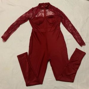 Burgundy Jumpsuit Size Large